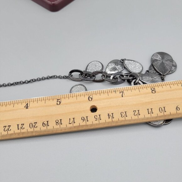 Womens Jewelry Silver Tone Cable Link Chain Fashion Necklace Drop Charms 15" - Picture 6 of 10